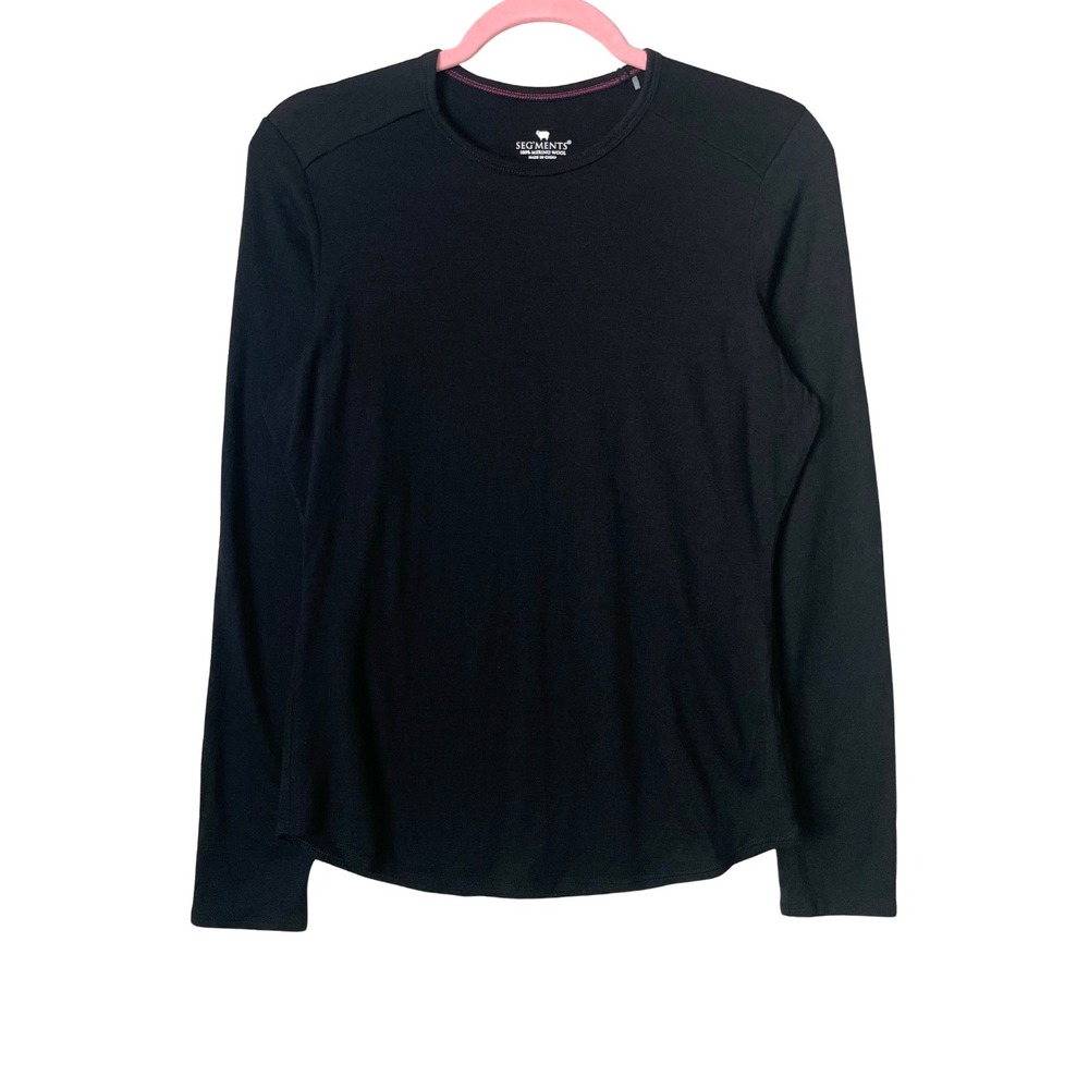 Segments Top Womens Small Black Merino Wool Base Layer Long Sleeve Outdoor